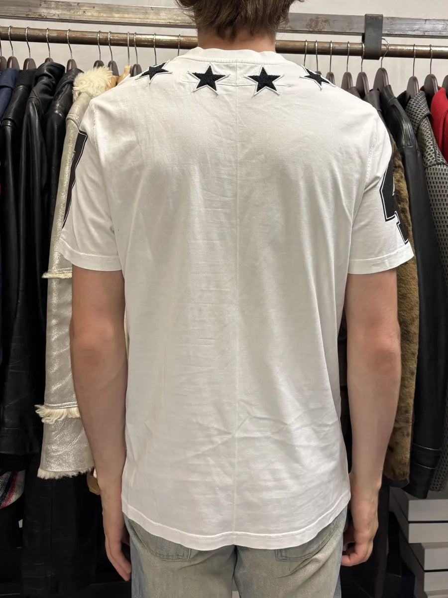 SS2016 Givenchy White Black Stars T-Shirt by Riccardo Tisci TVnStZd 2
