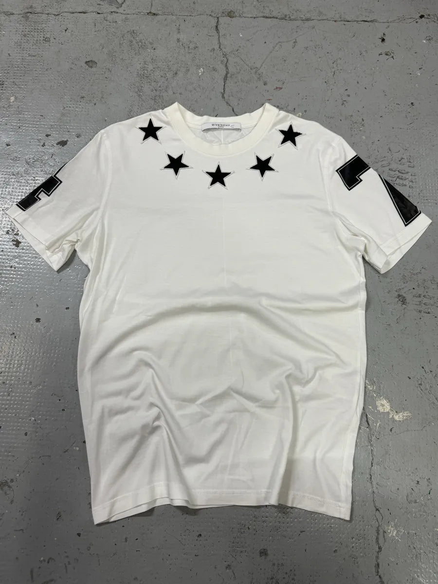 SS2016 Givenchy White Black Stars T-Shirt by Riccardo Tisci TVnStZd 7