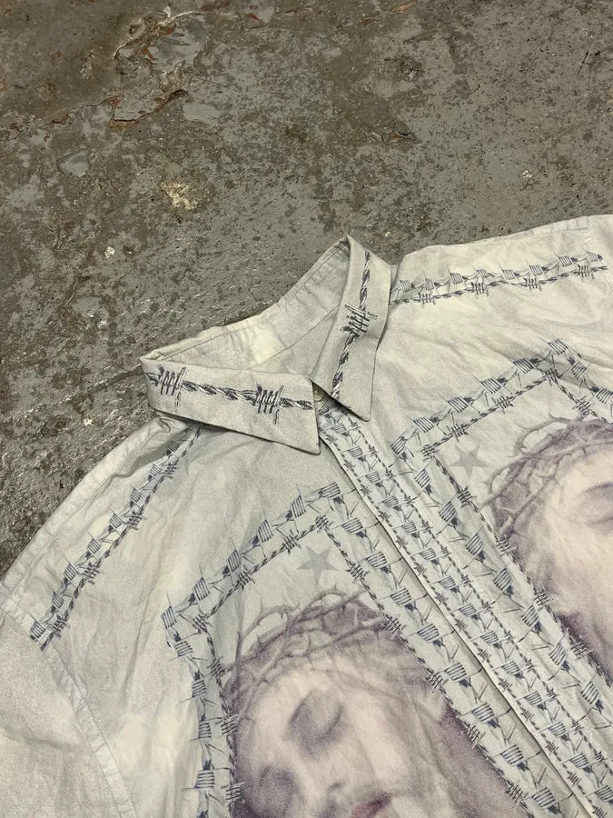 SS2016 Givenchy Wire Christ Jesus Print Shirt YVoVlJu 5