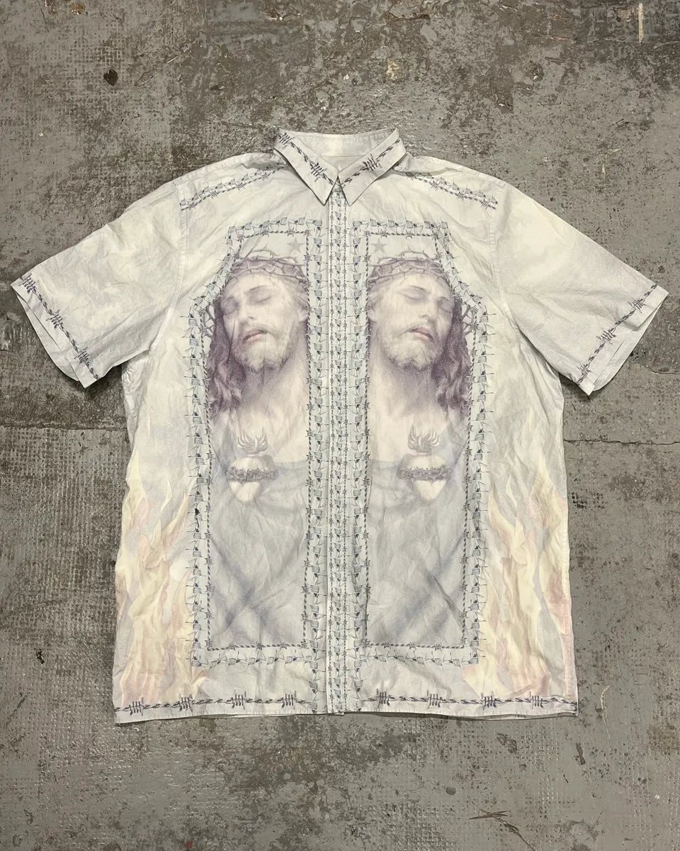 SS2016 Givenchy Wire Christ Jesus Print Shirt YVoVlJu 0