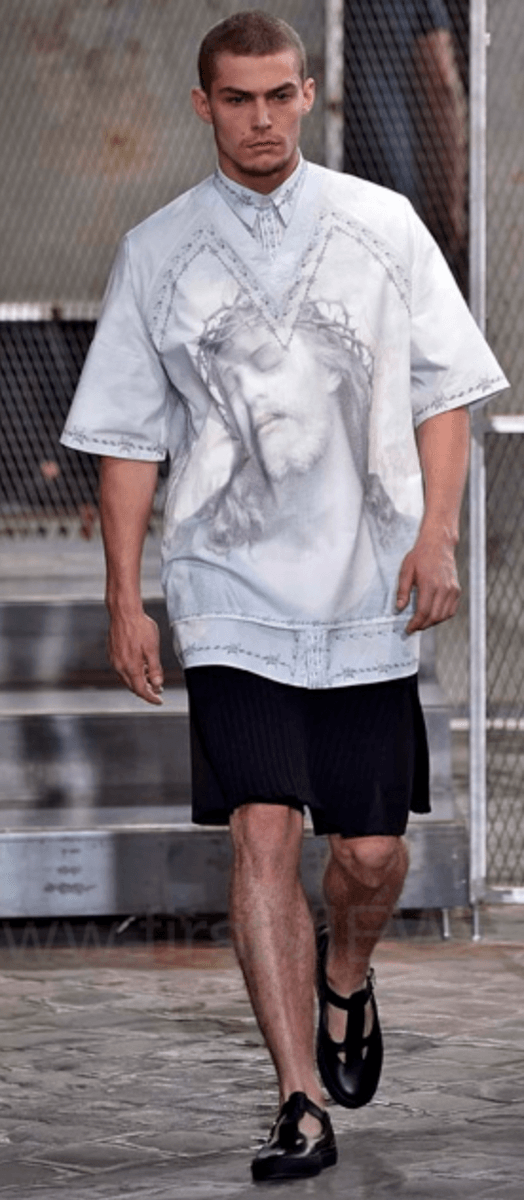 SS2016 Givenchy Wire Christ Jesus Print Shirt YVoVlJu 3