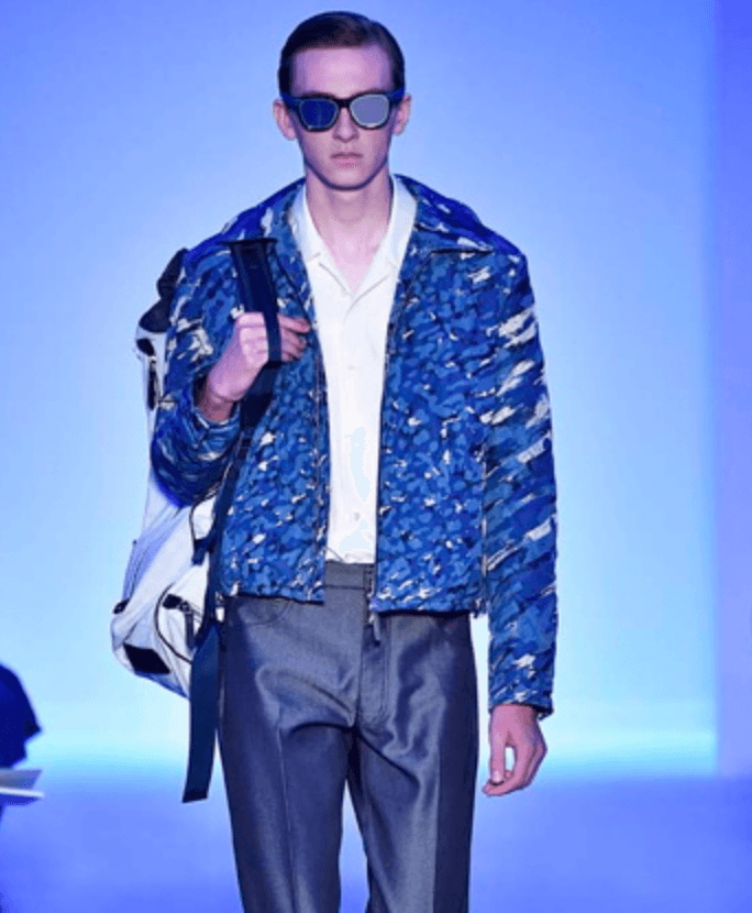 SS2016 Louis Vuitton Blue Voyage Camo Jacket yPtrKMY 2