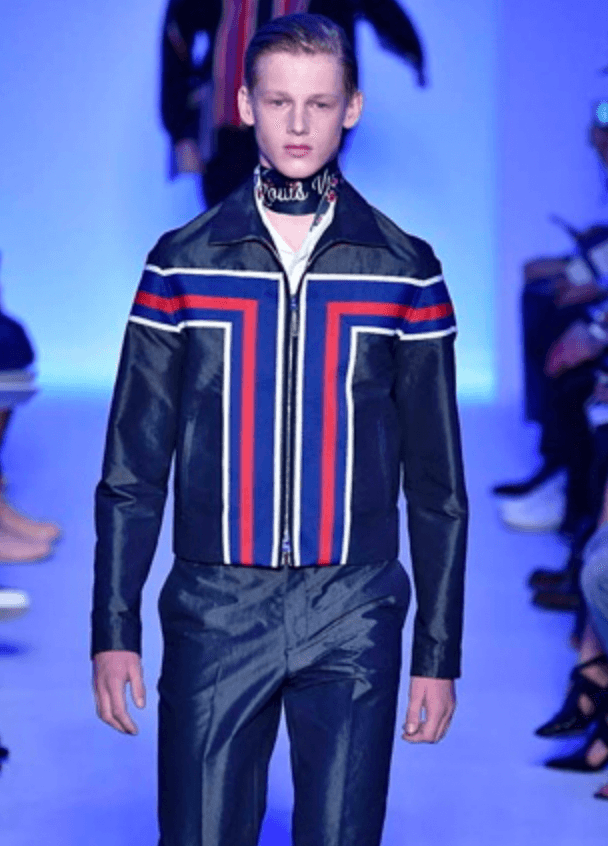 SS2016 Louis Vuitton Navy Premium Coach Jacket by Kim Jones ntIuoet 0