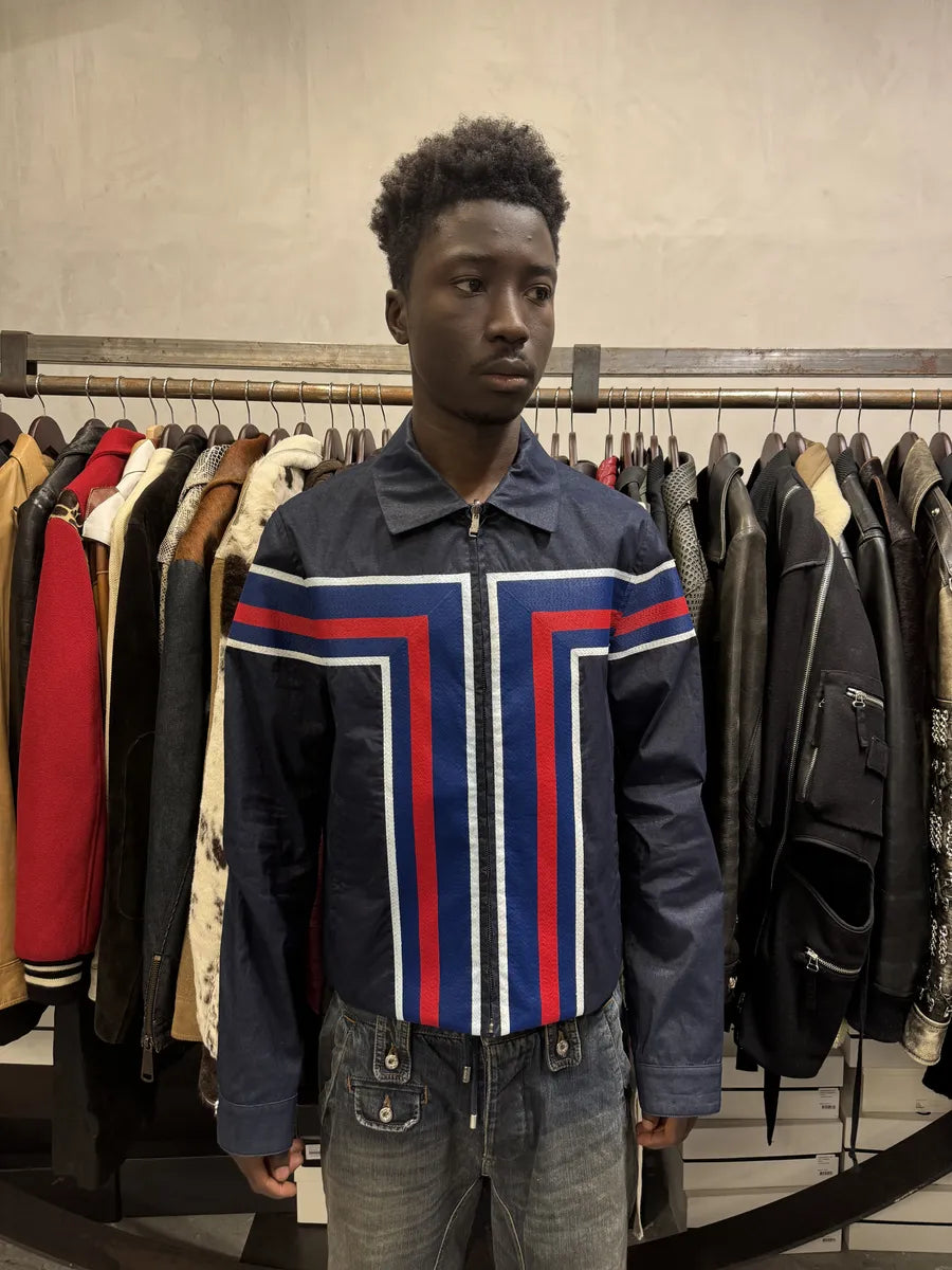 SS2016 Louis Vuitton Navy Premium Coach Jacket by Kim Jones ntIuoet 3