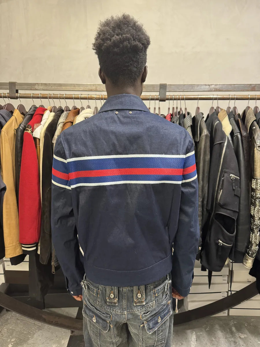 SS2016 Louis Vuitton Navy Premium Coach Jacket by Kim Jones ntIuoet 4