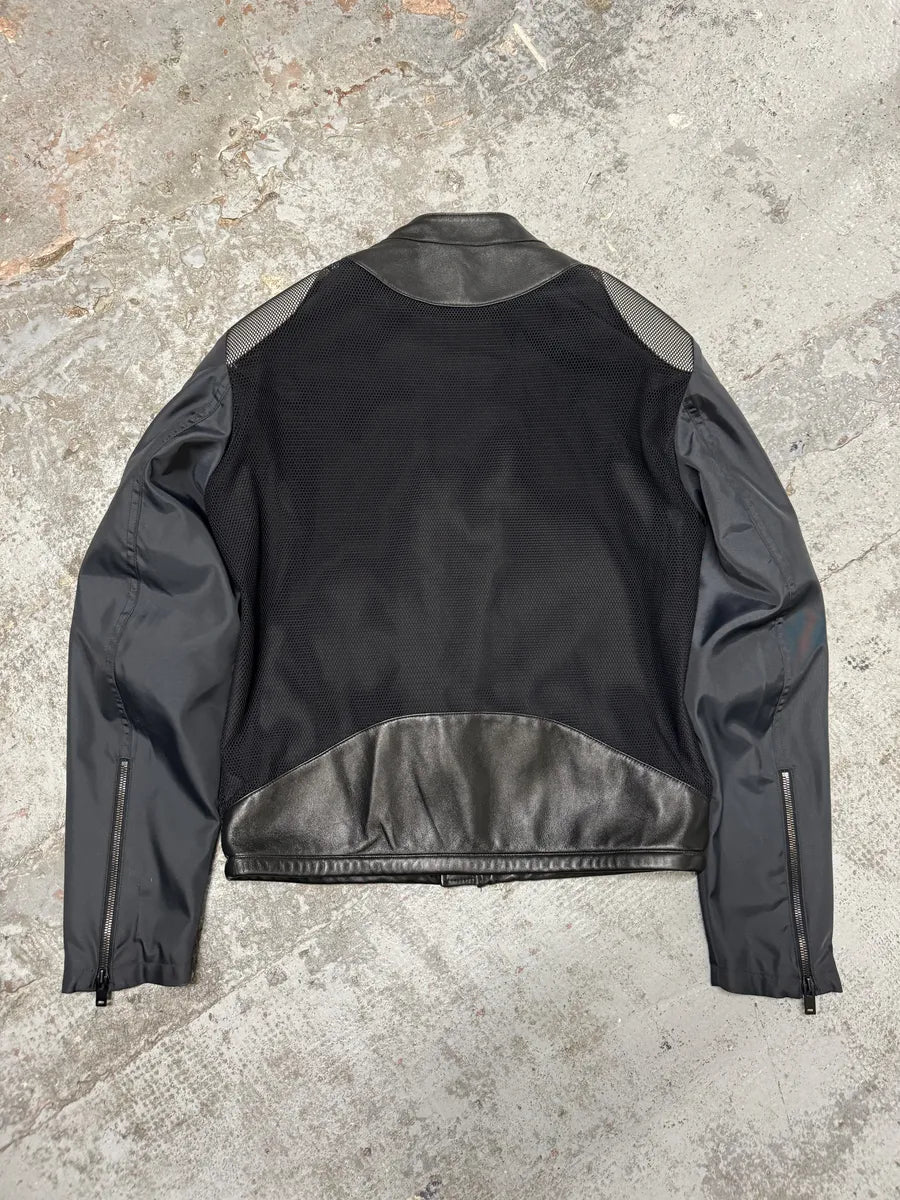 SS2016 Maison Margiela 5 Zips Black & Grey Perfored Jacket cWHxNrw 1
