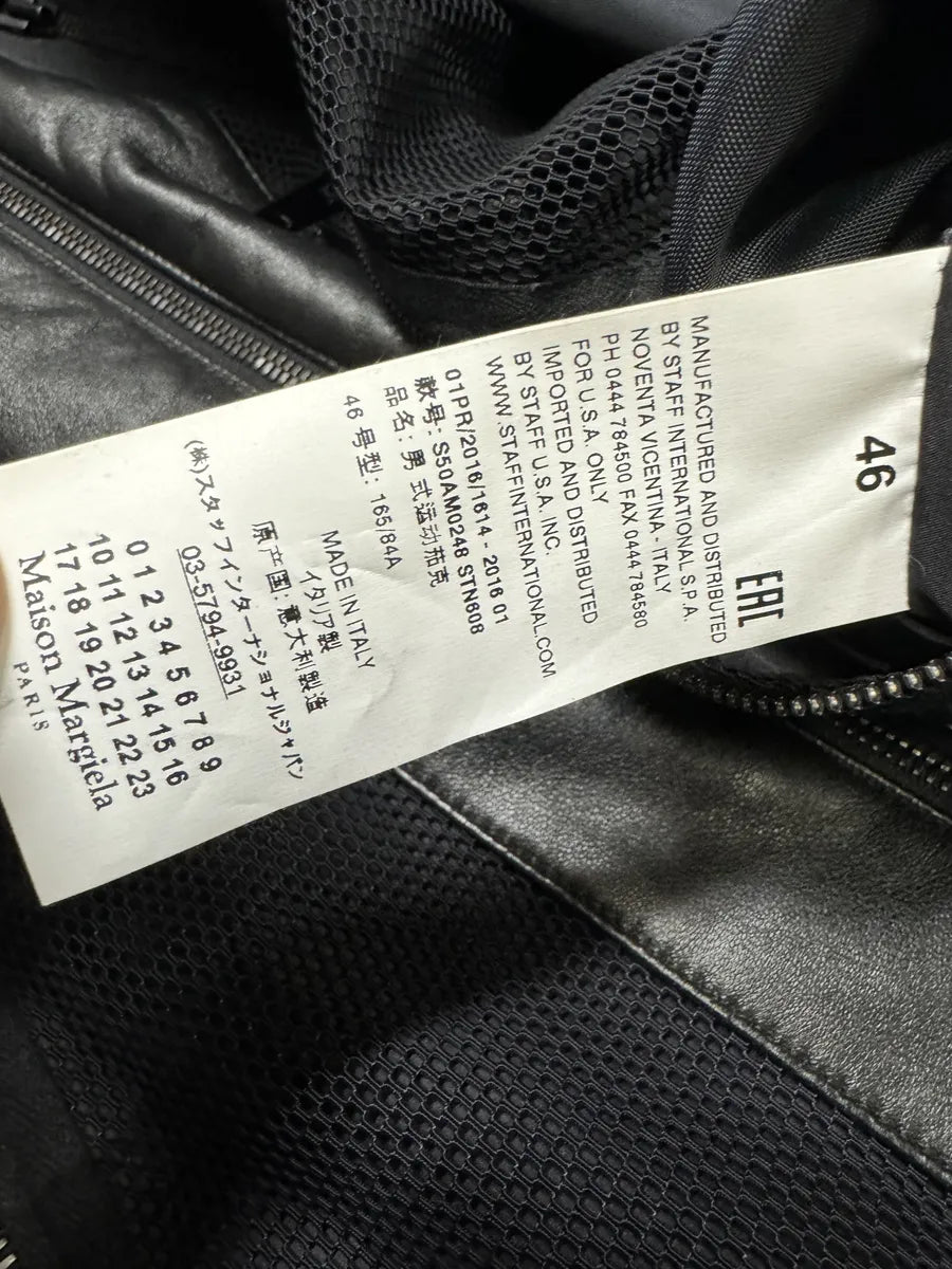 SS2016 Maison Margiela 5 Zips Black & Grey Perfored Jacket cWHxNrw 11