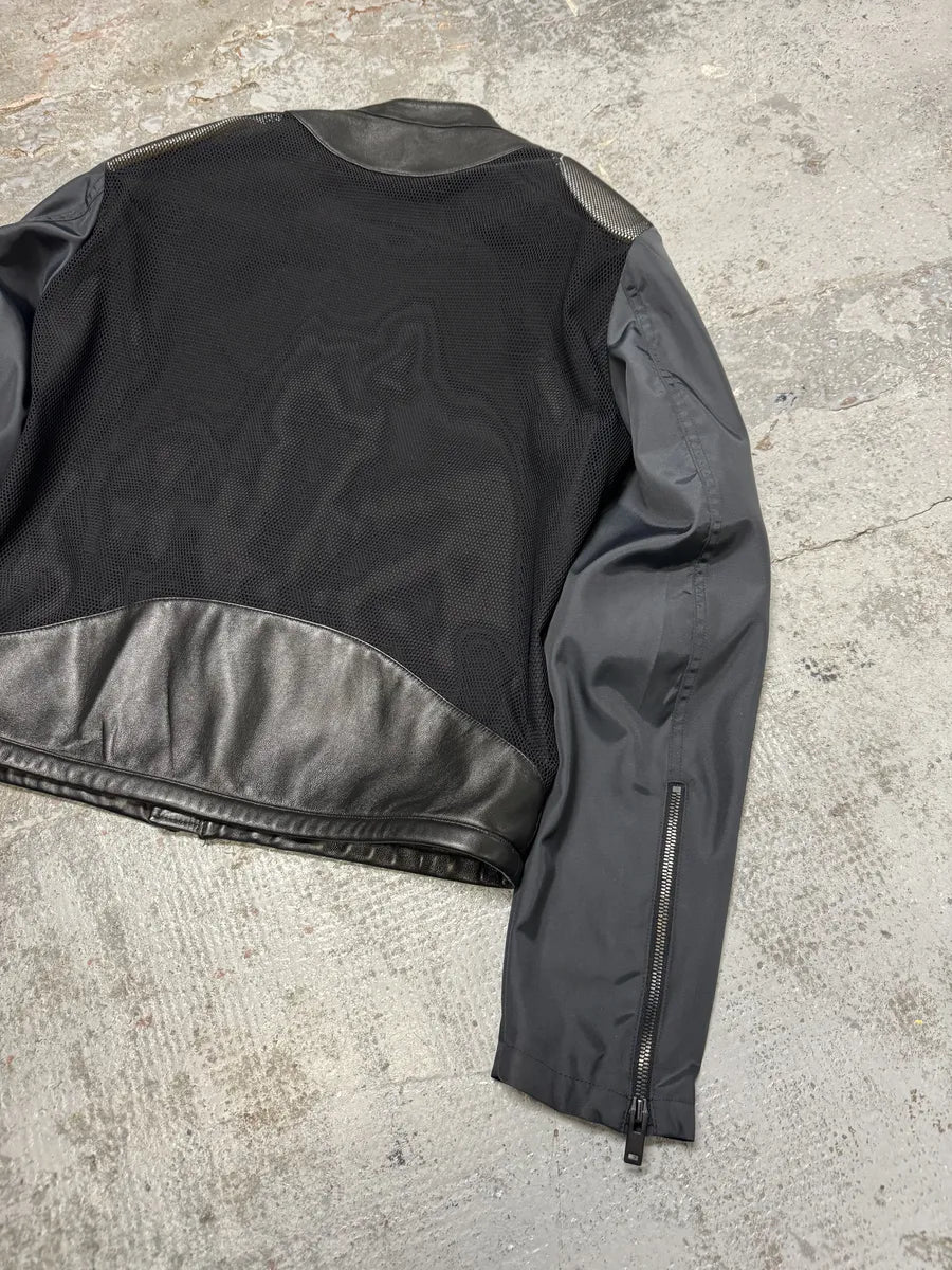 SS2016 Maison Margiela 5 Zips Black & Grey Perfored Jacket cWHxNrw 12