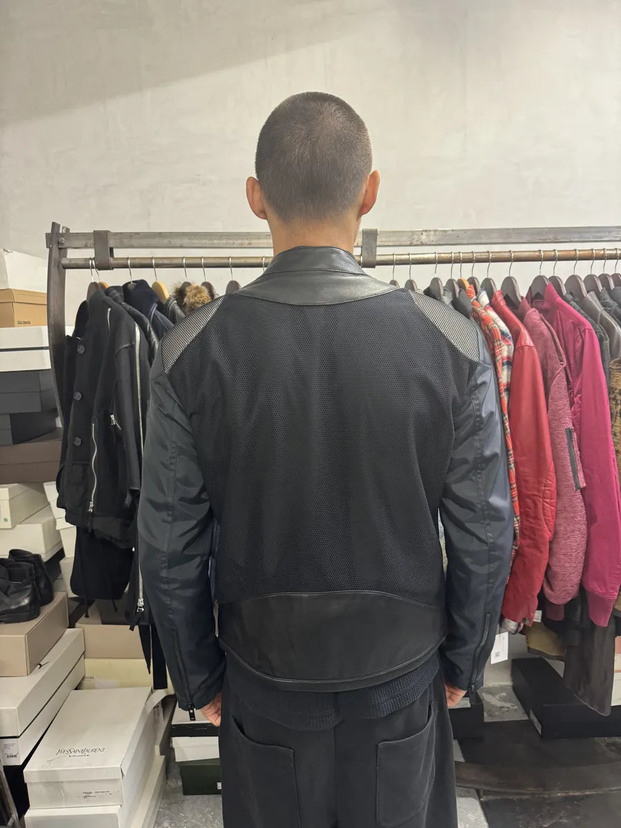 SS2016 Maison Margiela 5 Zips Black & Grey Perfored Jacket cWHxNrw 4