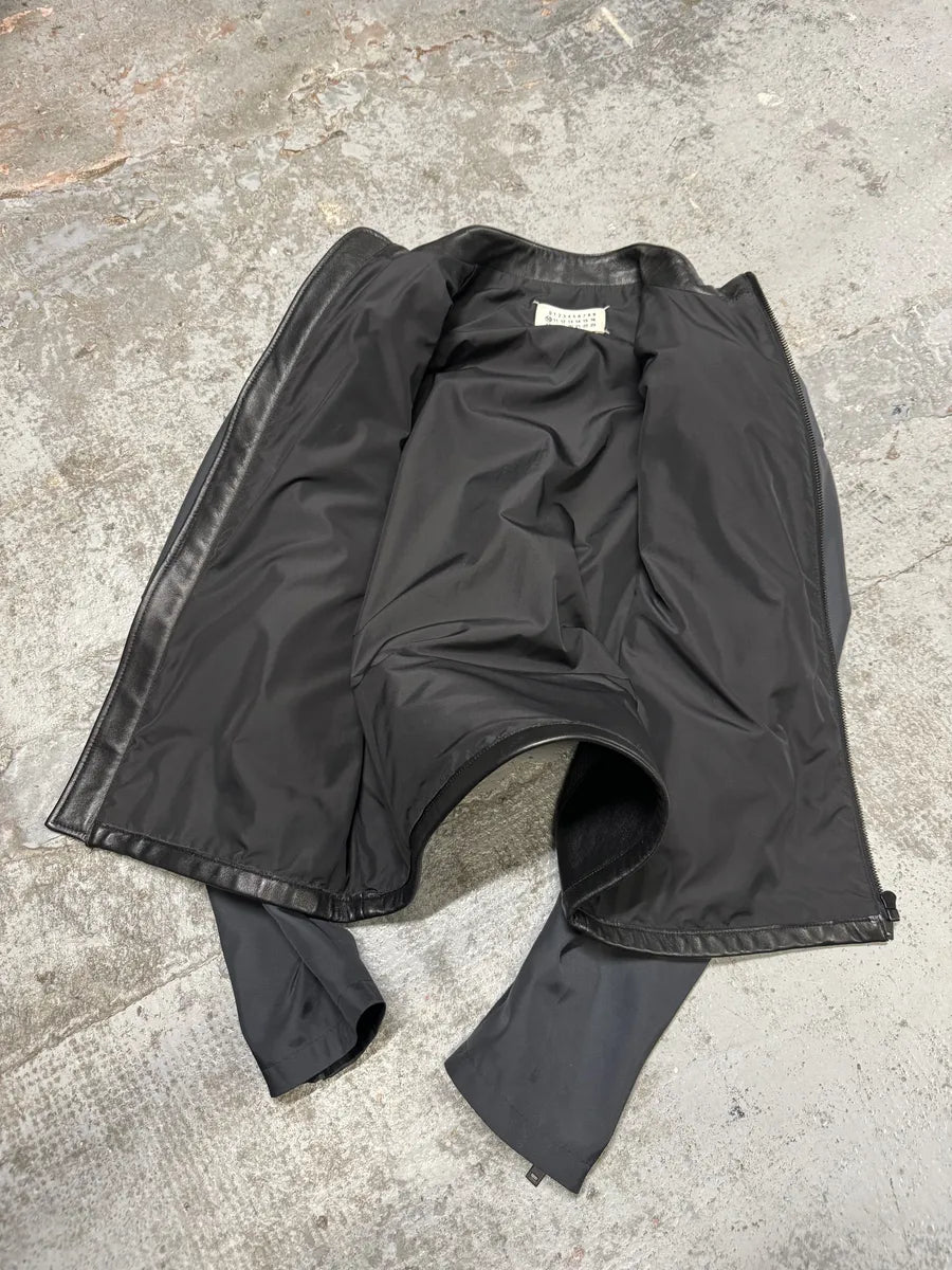 SS2016 Maison Margiela 5 Zips Black & Grey Perfored Jacket cWHxNrw 5