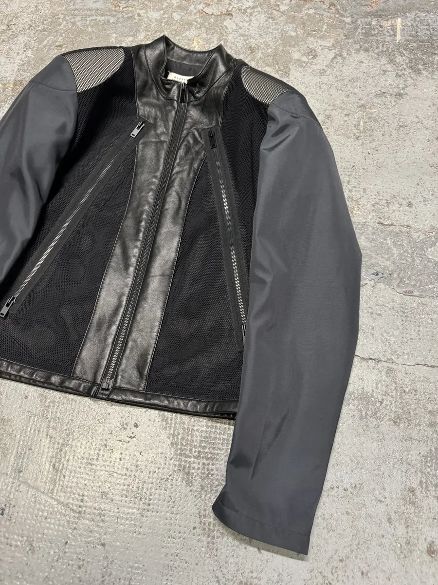 SS2016 Maison Margiela 5 Zips Black & Grey Perfored Jacket cWHxNrw 6
