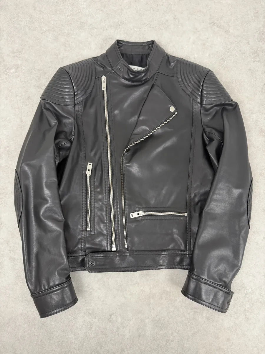 SS2016 Maison Margiela Black Premium Biker Calf Leather Jacket YtIHTGW 0