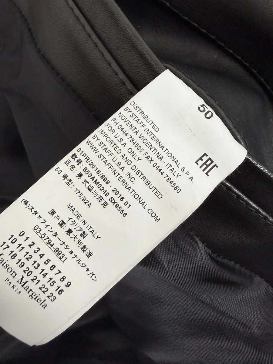 SS2016 Maison Margiela Black Premium Biker Calf Leather Jacket YtIHTGW 10