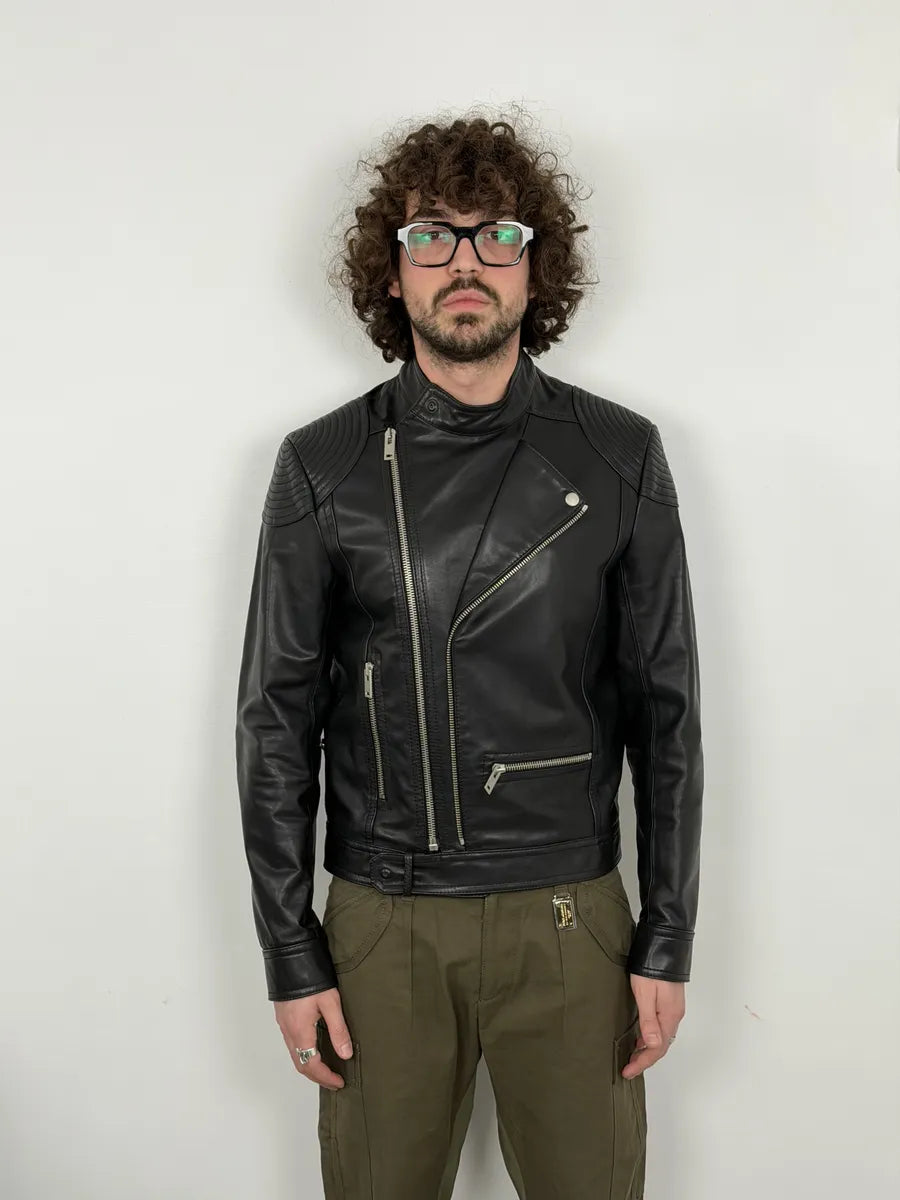 SS2016 Maison Margiela Black Premium Biker Calf Leather Jacket YtIHTGW 2