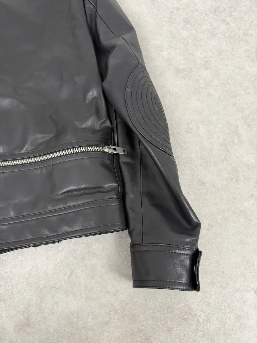 SS2016 Maison Margiela Black Premium Biker Calf Leather Jacket YtIHTGW 6