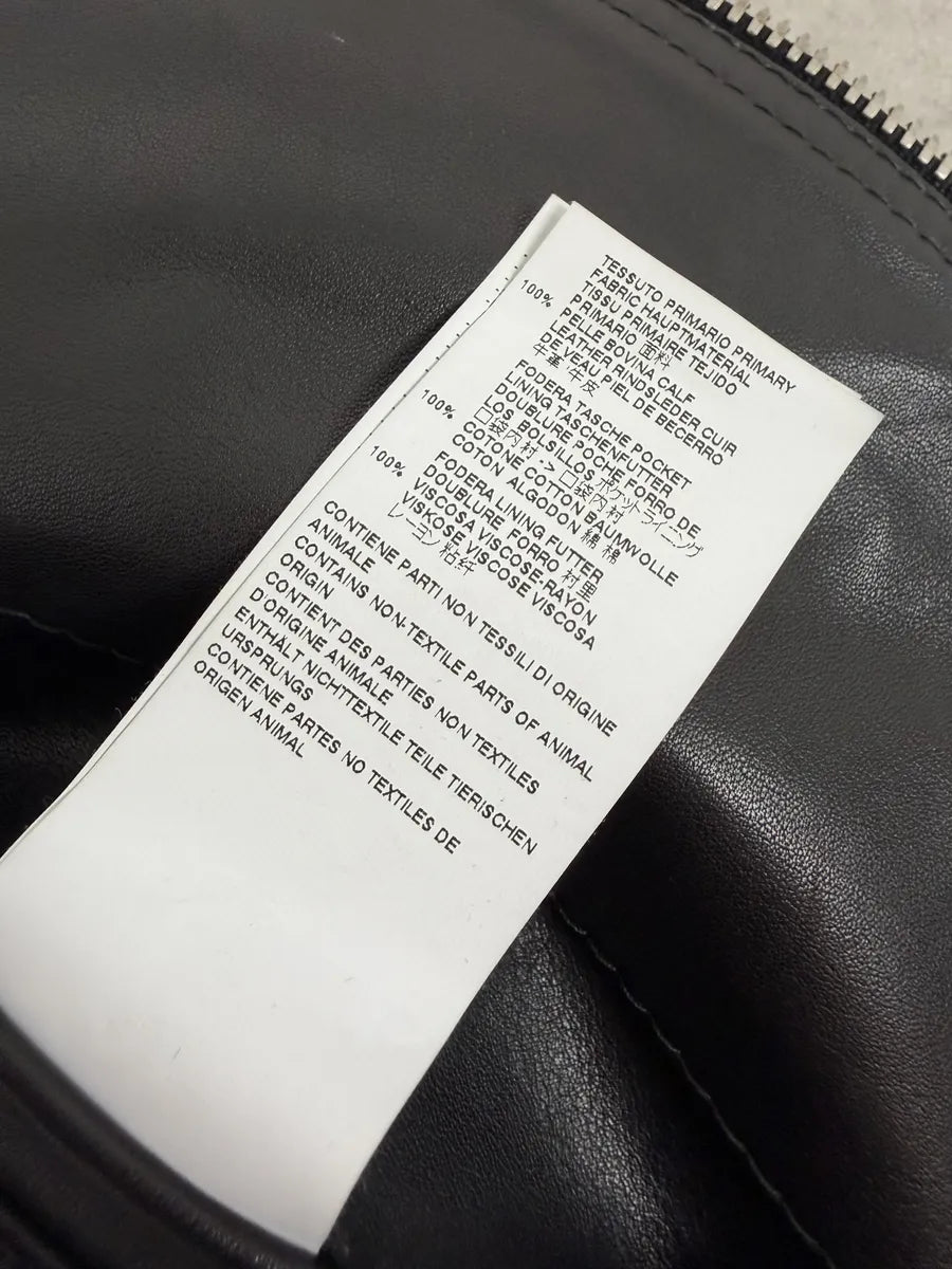 SS2016 Maison Margiela Black Premium Biker Calf Leather Jacket YtIHTGW 9