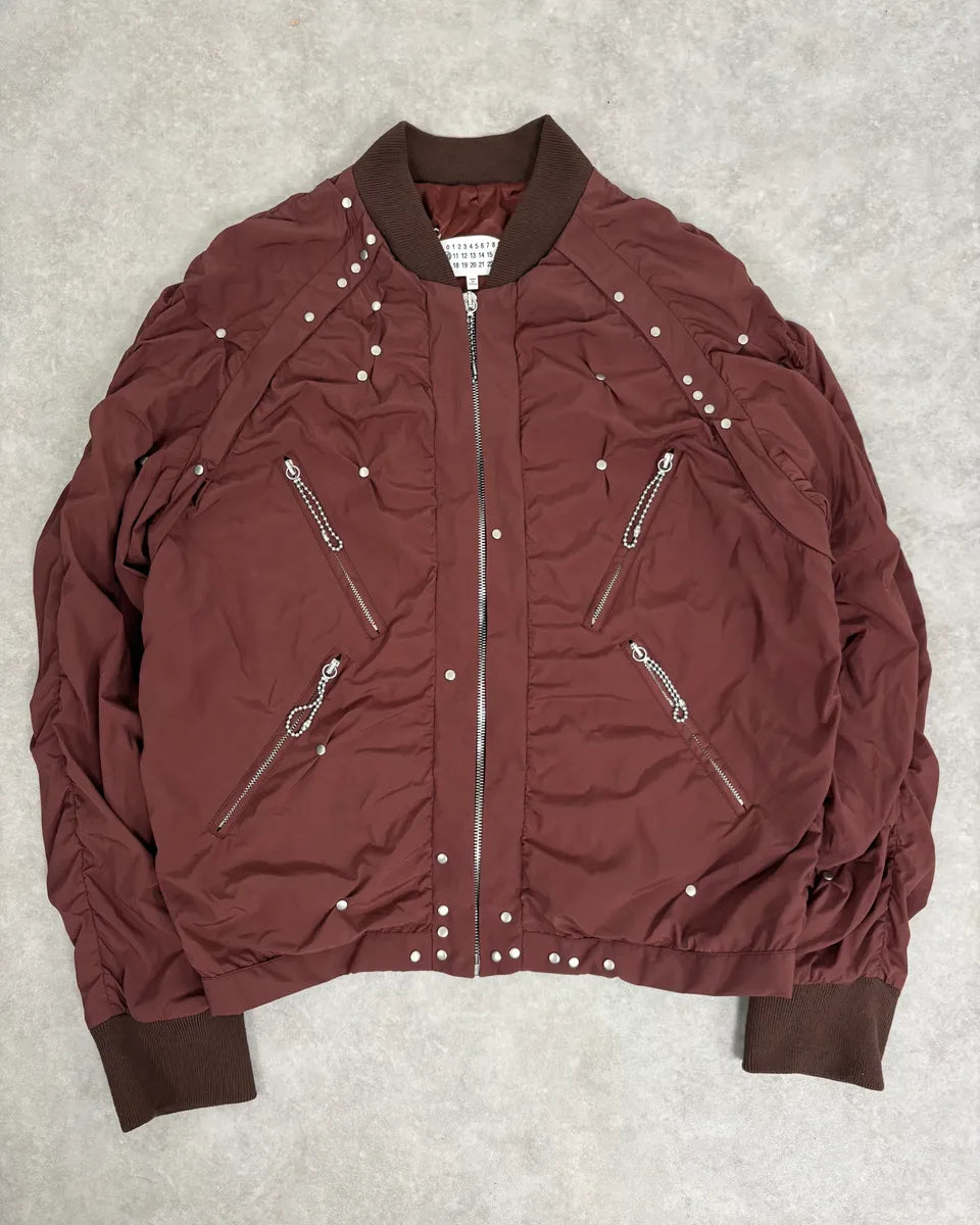 SS2016 Maison Margiela Rouille Nylon Studded Bomber Jacket Qympegl 0