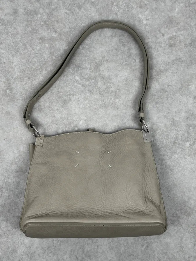 SS2016 Maison Margiela Grey Leather Pentagon Bag XJOHxIJ 0