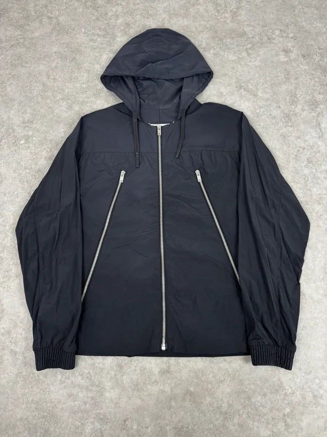 SS2016 Maison Margiela Navy 5 Zips Hooded Rain Jacket qkcwZLk 0