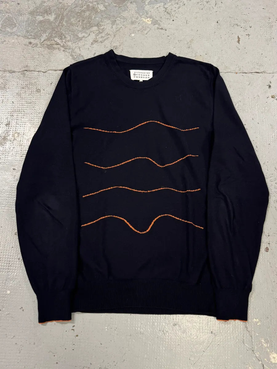 SS2016 Maison Margiela Navy Lined Signature Sweater TYhJegC 0