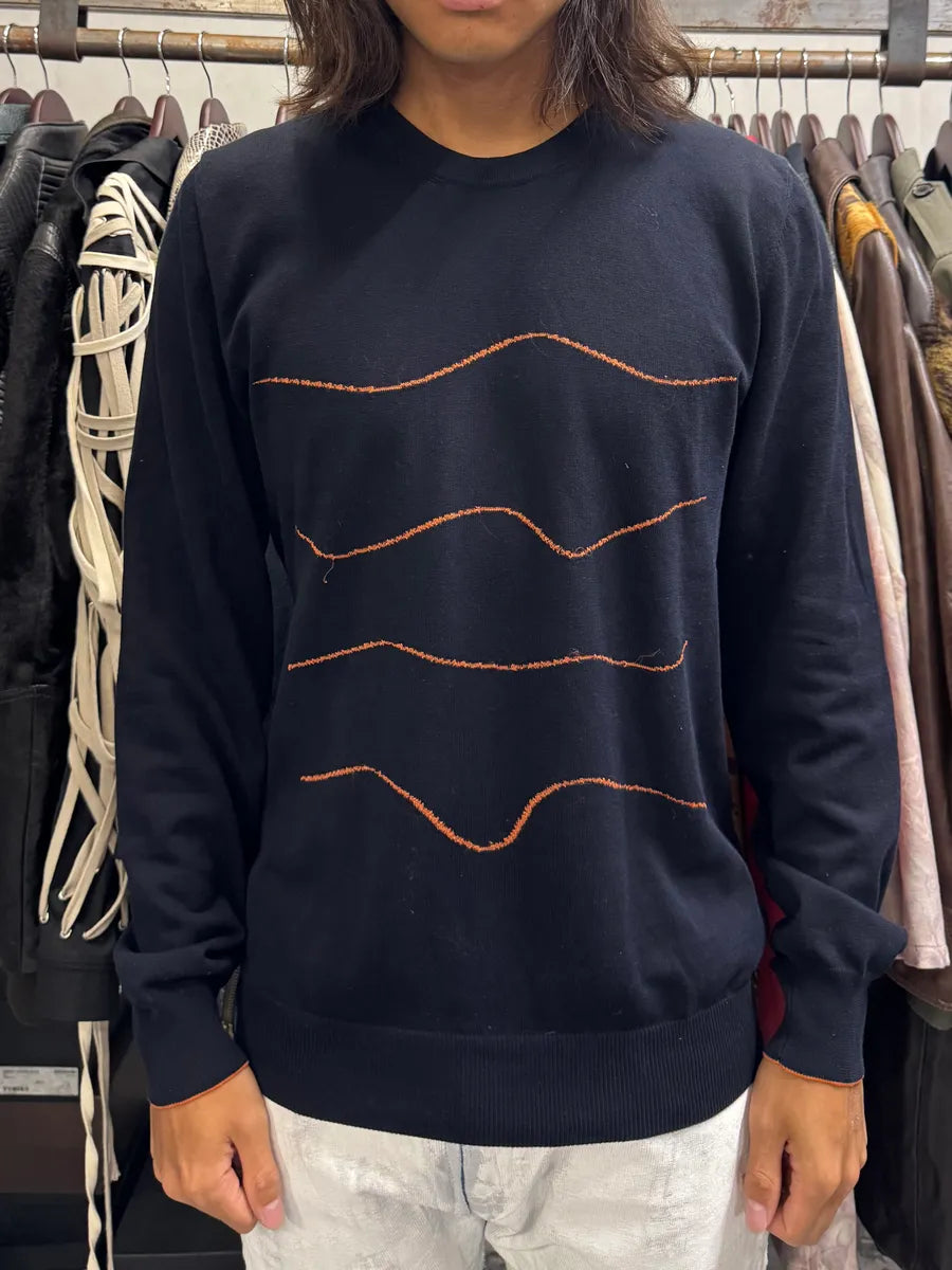 SS2016 Maison Margiela Navy Lined Signature Sweater TYhJegC 1