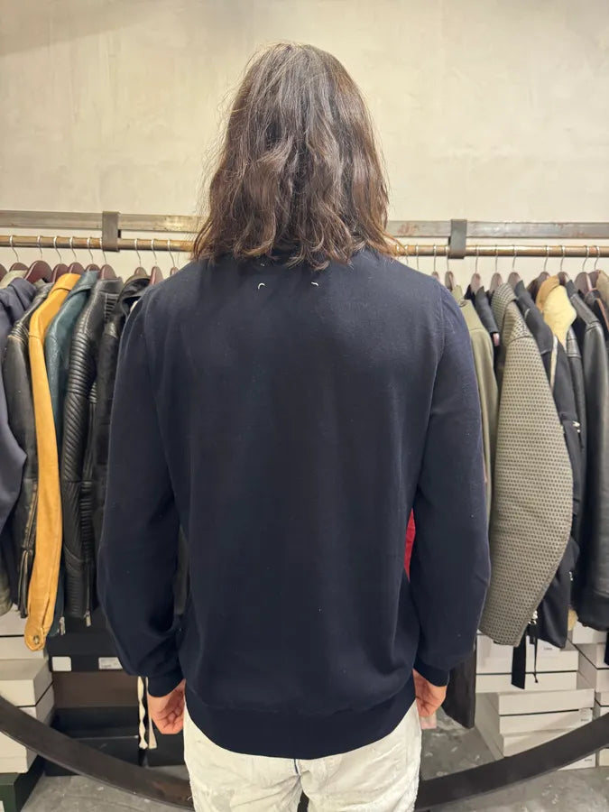 SS2016 Maison Margiela Navy Lined Signature Sweater TYhJegC 2