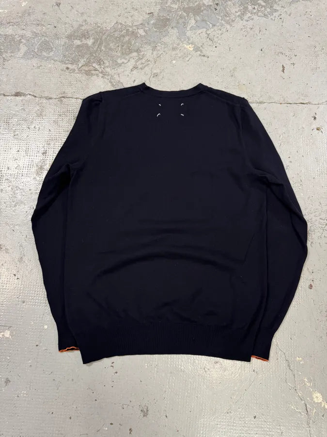 SS2016 Maison Margiela Navy Lined Signature Sweater TYhJegC 3