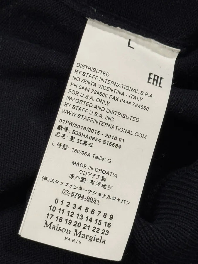 SS2016 Maison Margiela Navy Lined Signature Sweater TYhJegC 7