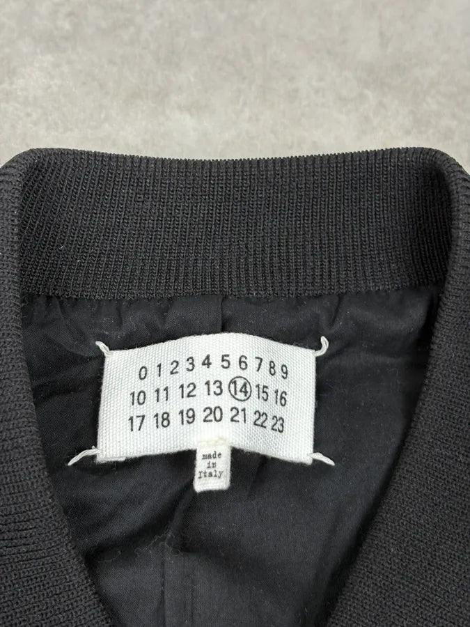 SS2016 Maison Margiela Navy Striped Pinstripe Wool Bomber Jacket uRPzcja 4