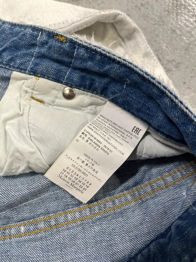 SS2016 Maison Margiela White Painted Slim Denim Jeans cbLPmFX 11