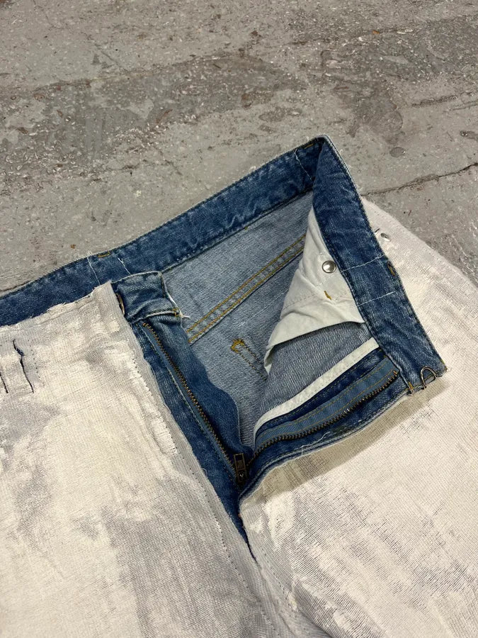 SS2016 Maison Margiela White Painted Slim Denim Jeans cbLPmFX 8