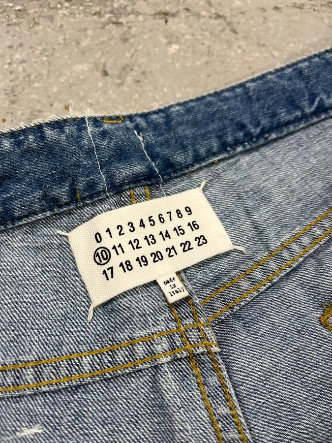 SS2016 Maison Margiela White Painted Slim Denim Jeans cbLPmFX 9
