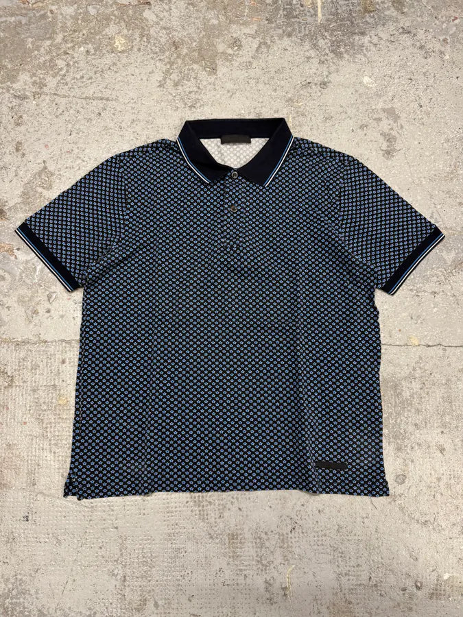 SS2016 Prada Blue Star Polo Shirt HlXRvxA 0
