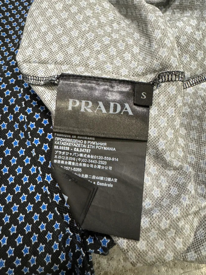 SS2016 Prada Blue Star Polo Shirt HlXRvxA 7
