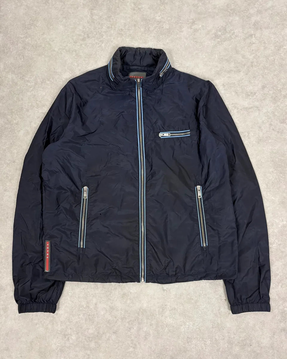 SS2016 Prada Navy Light Windbreaker Jacket ZEEnjtf 0