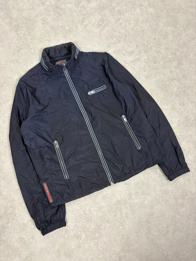SS2016 Prada Navy Light Windbreaker Jacket ZEEnjtf 3