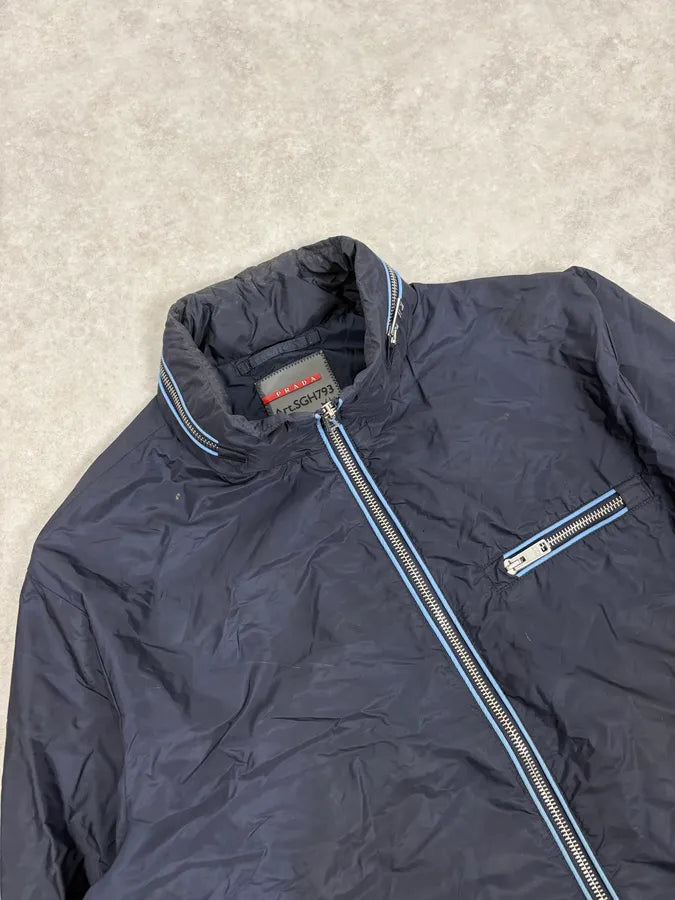 SS2016 Prada Navy Light Windbreaker Jacket ZEEnjtf 4