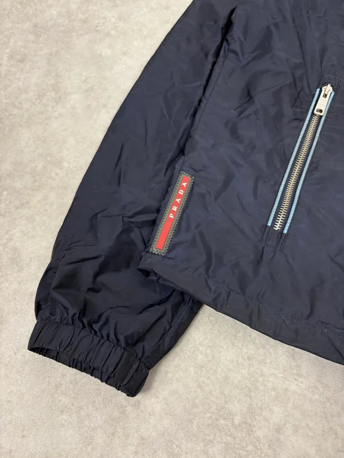 SS2016 Prada Navy Light Windbreaker Jacket ZEEnjtf 5