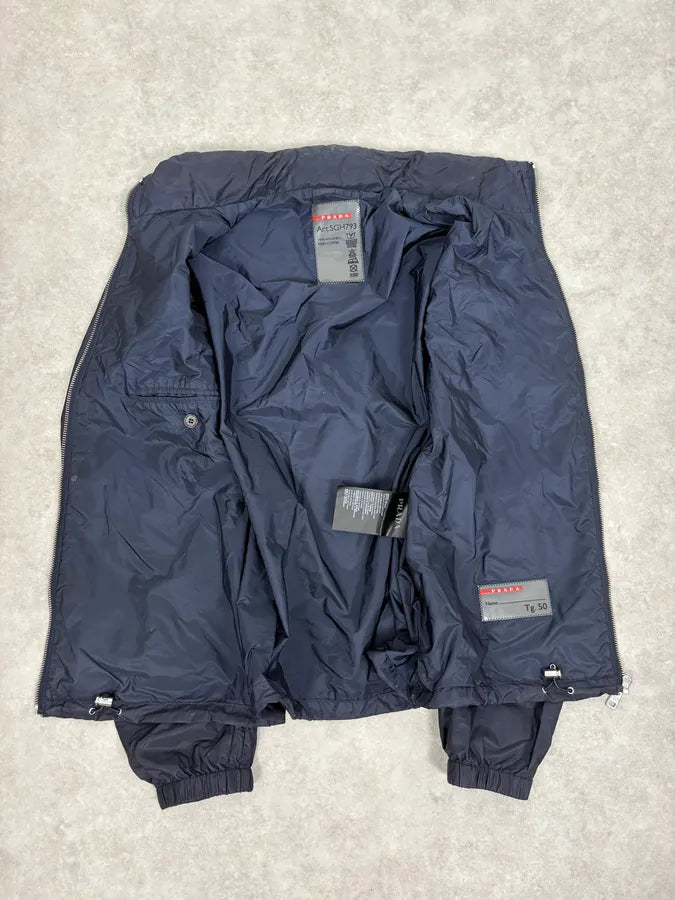 SS2016 Prada Navy Light Windbreaker Jacket ZEEnjtf 7