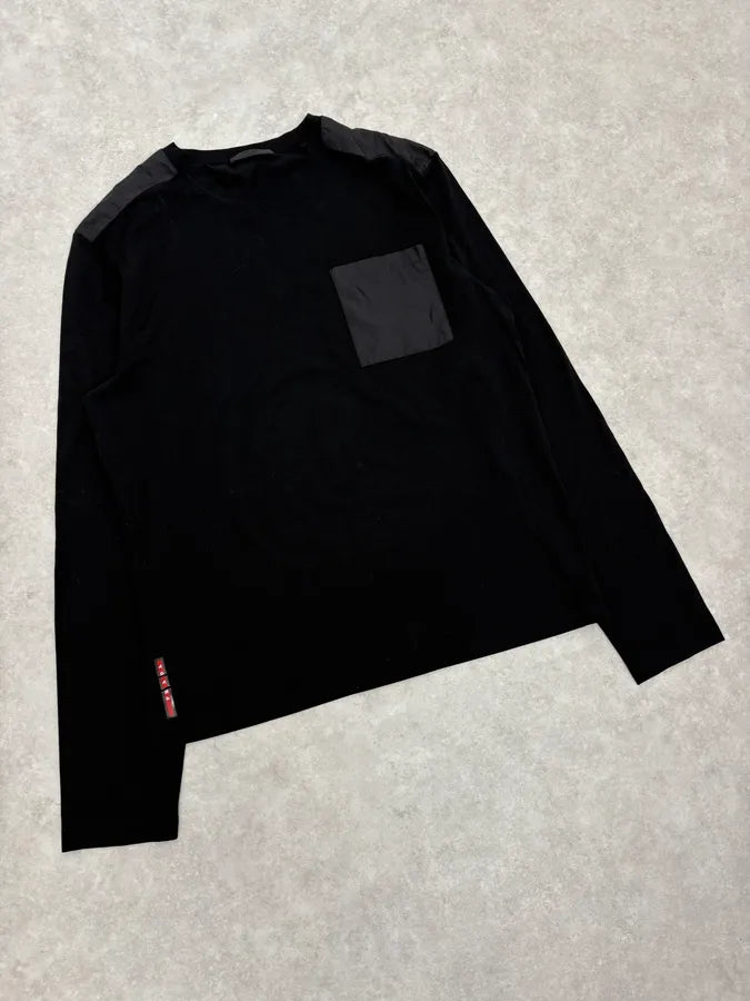 SS2016 Prada Nylon Pocket Black Longsleeves XUfSnZZ 3