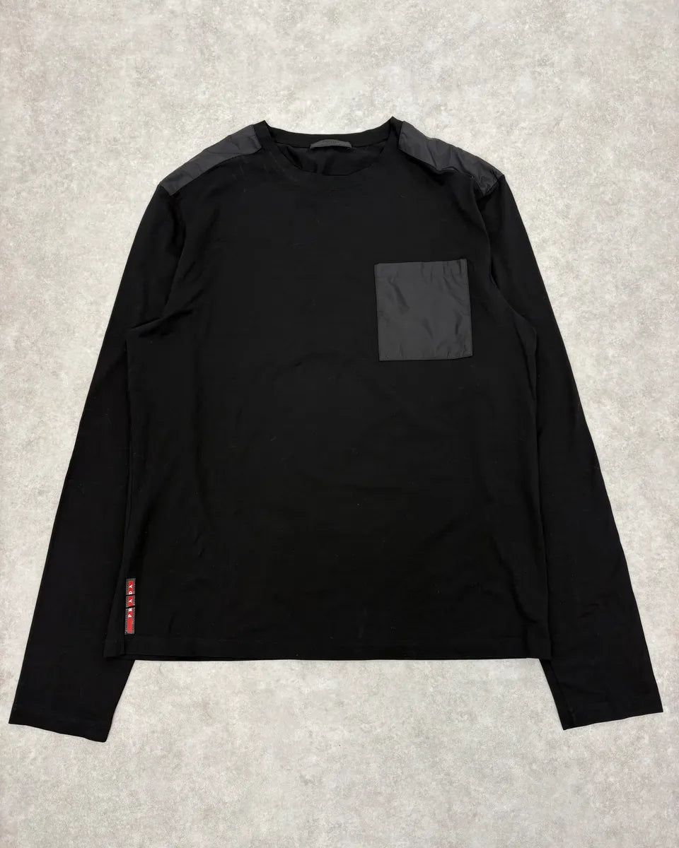 SS2016 Prada Nylon Pocket Black Longsleeves XUfSnZZ 0