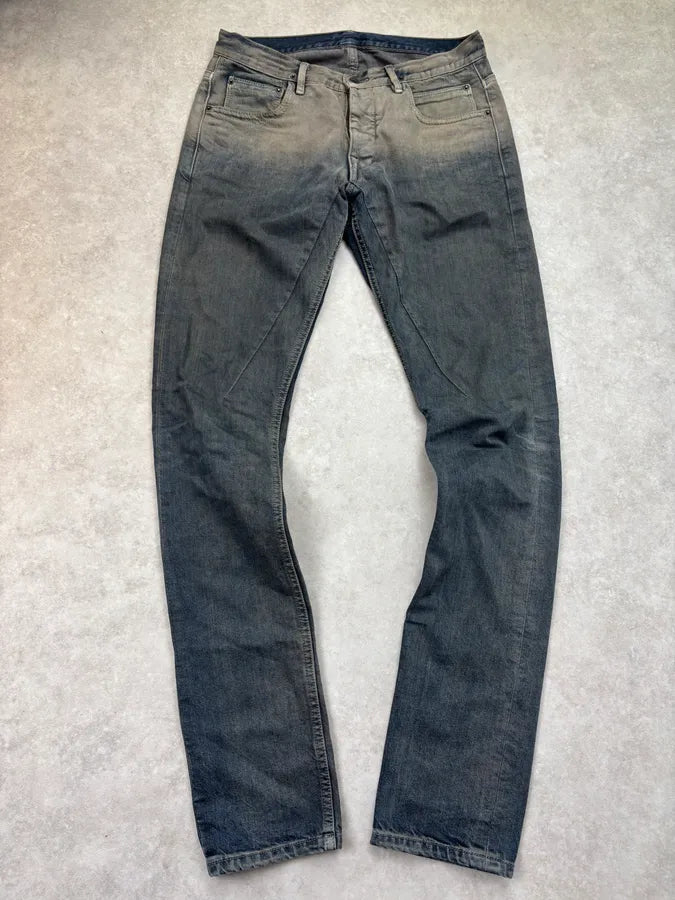 SS2016 Rick Owens DRKSHDW Slim Gradient Bronze & Black Denim Jeans hDrREea 0