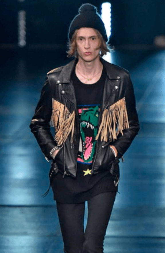 SS2016 Saint Laurent Black & Grey Wool Dinosaur Sweater mvWgQJr 1
