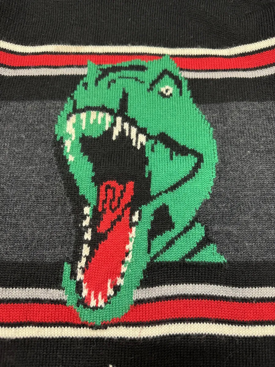 SS2016 Saint Laurent Black & Grey Wool Dinosaur Sweater mvWgQJr 9