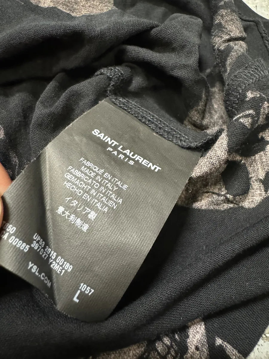 SS2016 Saint Laurent Black & White Skull T-Shirt NoPjoyz 5