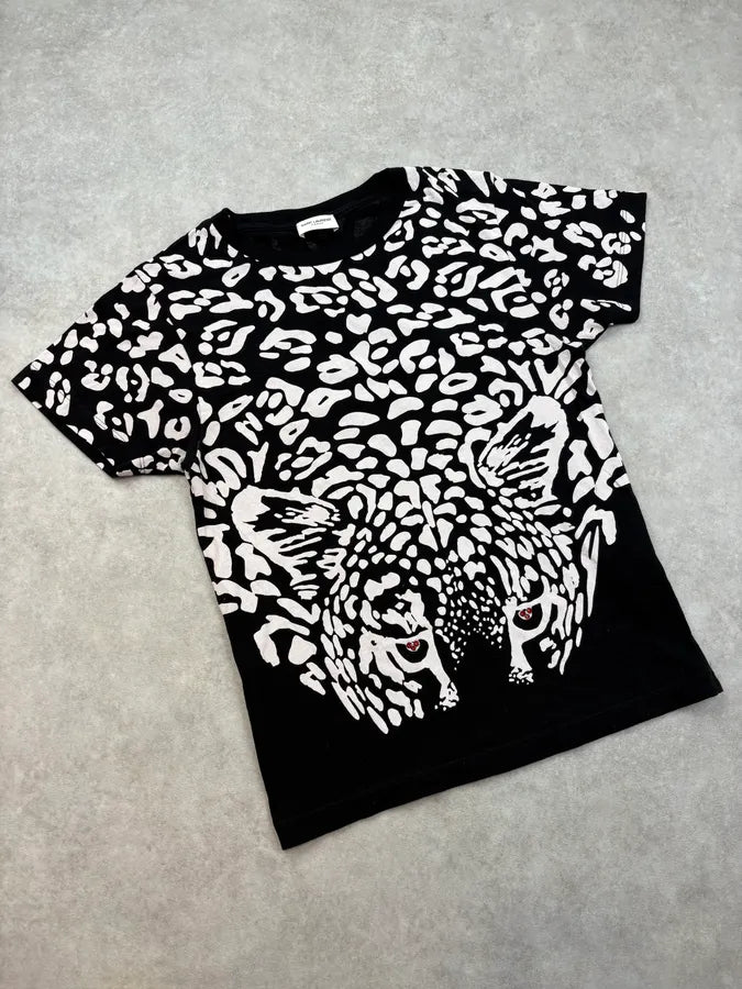 SS2016 Saint Laurent Black Leopard T-Shirt tVKsIPu 3