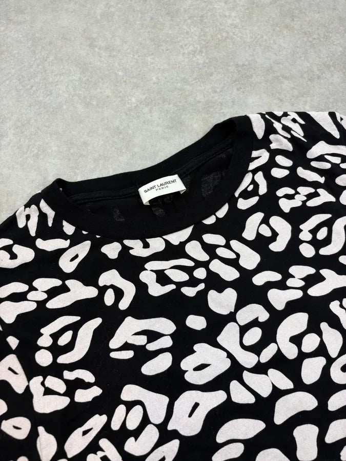 SS2016 Saint Laurent Black Leopard T-Shirt tVKsIPu 4