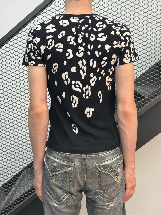 SS2016 Saint Laurent Black Leopard T-Shirt tVKsIPu 2