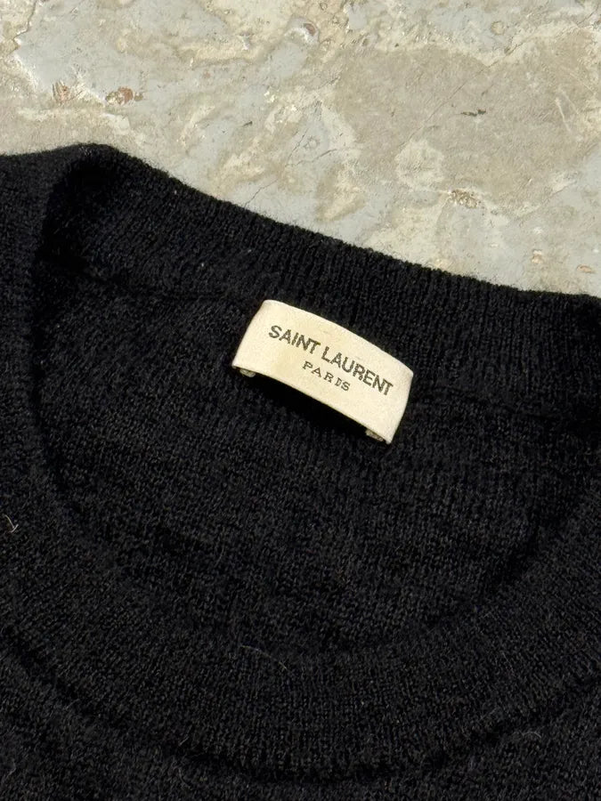 SS2016 Saint Laurent Black Tiger Wool Sweater JDsjMCi 4