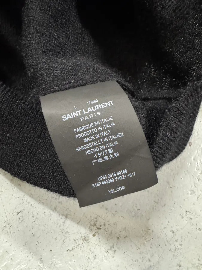 SS2016 Saint Laurent Black Tiger Wool Sweater JDsjMCi 6
